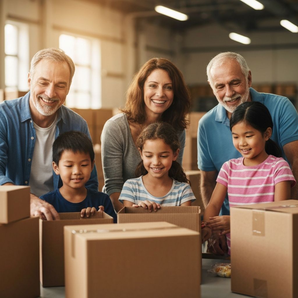 Family volunteering together